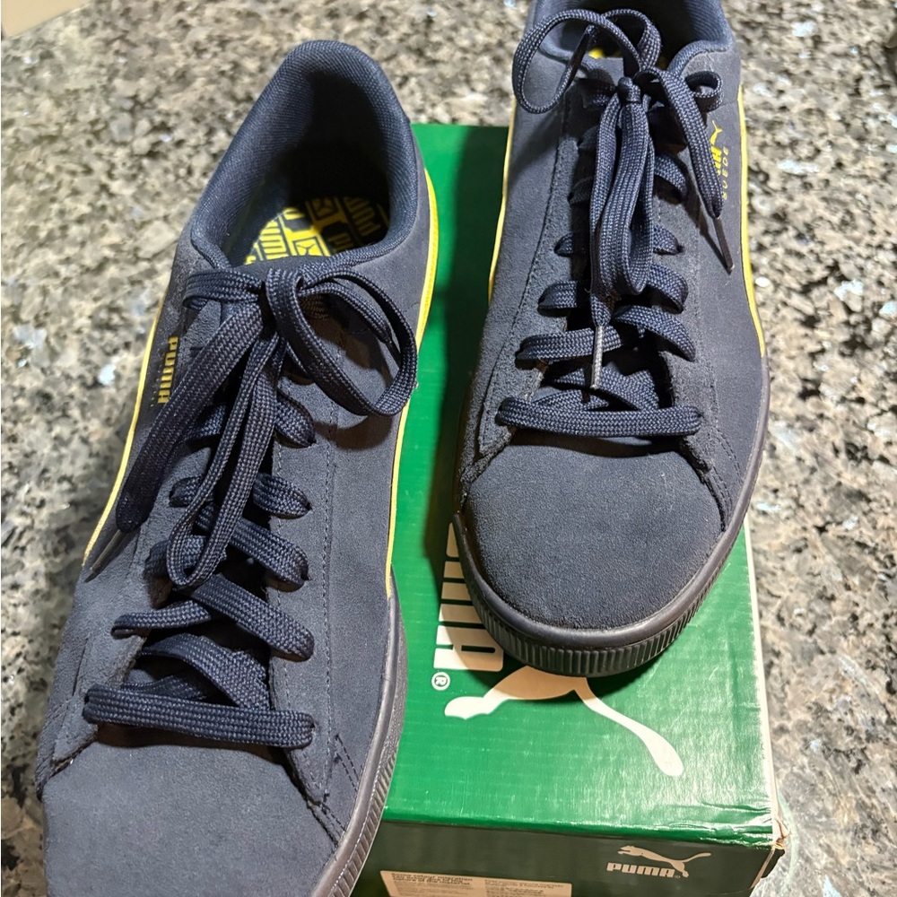 Puma Campus Suede Sneakers - Navy and Yellow - Picture 3 of 3